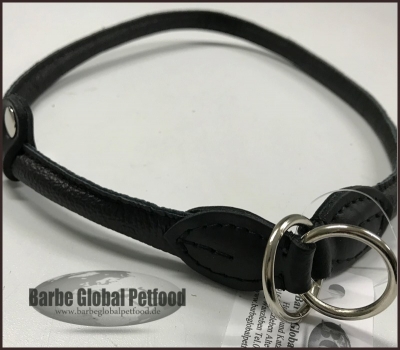 Zughalsband Leder 8mm/39-50cm schwarz